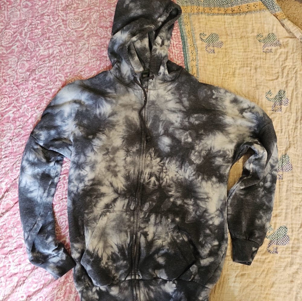 Gray/Blue Wild Fable Tie Dye Zipup Hoodie
